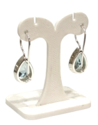 Boucles Aigue Marine Goutte Facettée Argent 925