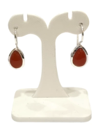 Boucles Cornaline Goutte Argent 925