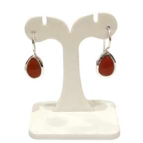 Boucles Cornaline Goutte Argent 925