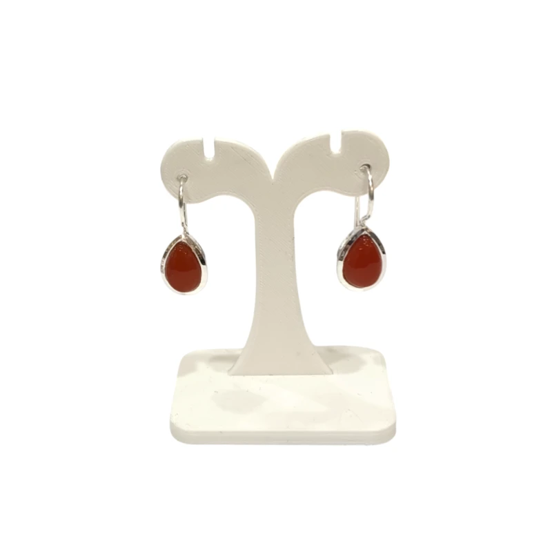 Boucles Cornaline Goutte Argent 925