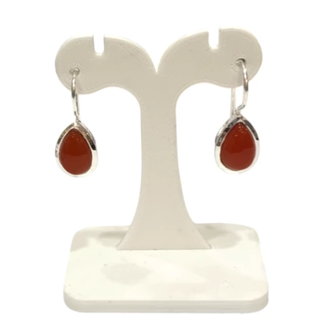 Boucles Cornaline Goutte Argent 925