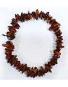 Bracelet Ambre Baltique Cognac Baroque M