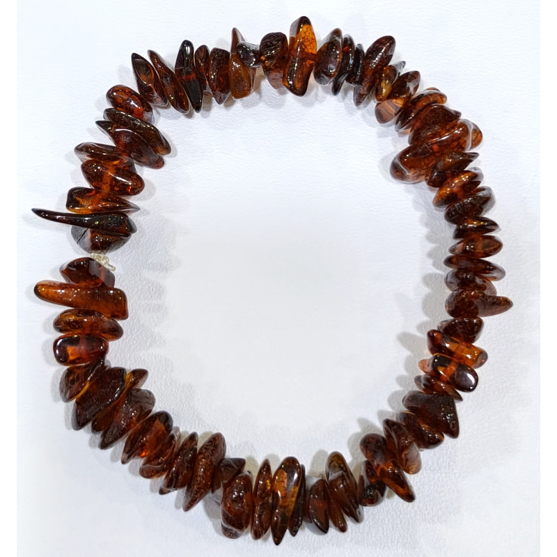 Bracelet Ambre Baltique Cognac Baroque M