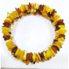 Bracelet Ambre Baltique Multicolore Baroque "Serpentin" sur Câble Acier