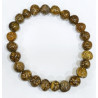 Bracelet Ambre Vert Pierres Forme Olive 9mm