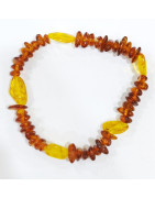 Bracelet Ambre Baltique Cognac Baroque et Roulée