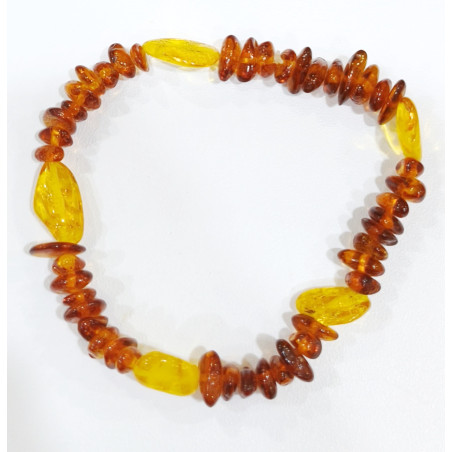 Bracelet Ambre Baltique Cognac Baroque et Roulée