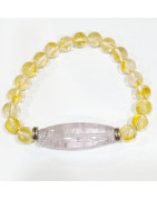 Bracelet Citrine 8mm et Améthyste