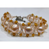 Bracelet Perles d'Eau Douce et Swarovski avec Fermoir Acier 19 cm