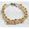 Bracelet Perles d'Eau Douce et Swarovski avec Fermoir Acier 19 cm