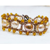 Bracelet Perles d'Eau Douce et Swarovski avec Fermoir Cuivre 19 cm