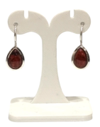 Boucles Grenat Rouge Goutte Argent 925