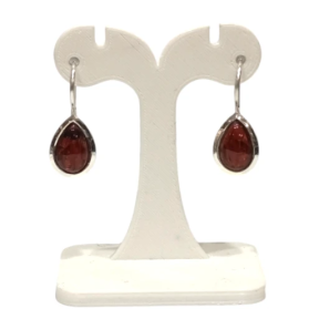 Boucles Grenat Rouge Goutte Argent 925
