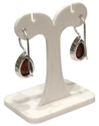 Boucles Grenat Rouge Goutte Argent 925