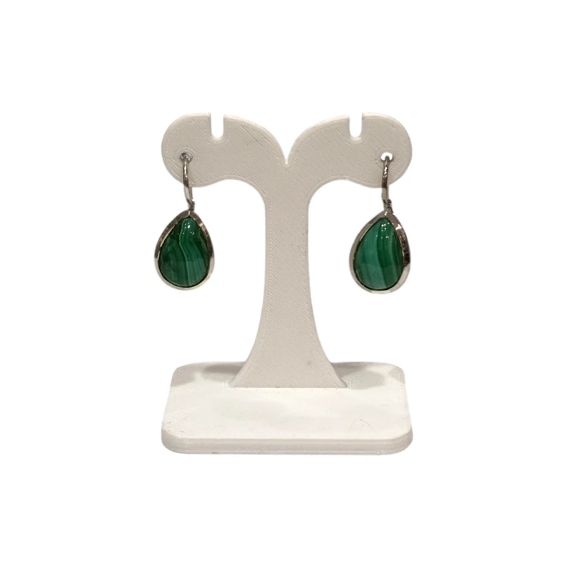 Boucles Malachite Goutte Argent 925