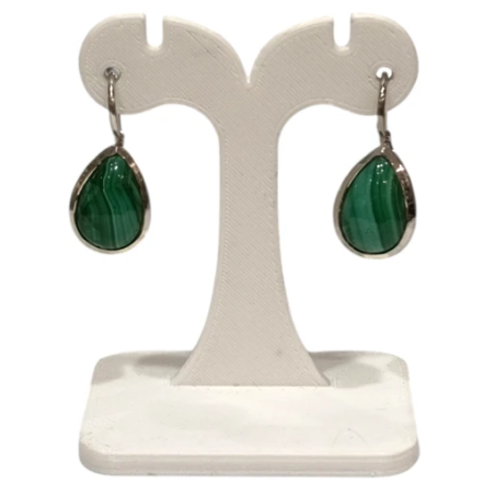 Boucles Malachite Goutte Argent 925