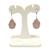 Boucles Quartz Rose Goutte Facettée Argent 925