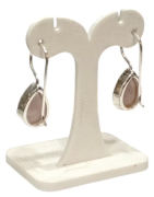 Boucles Quartz Rose Goutte Facettée Argent 925