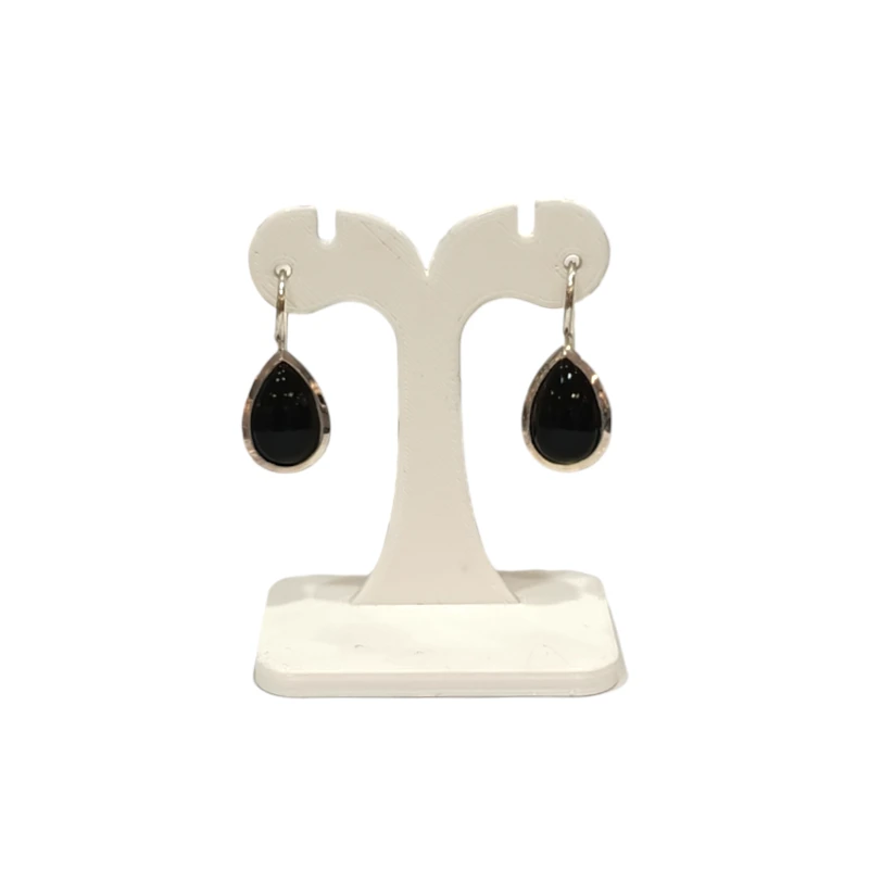 Boucles Onyx Goutte Argent 925