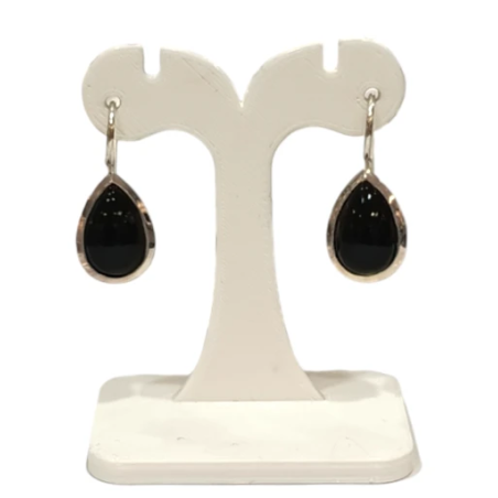 Boucles Onyx Goutte Argent 925