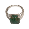 Bague Chrysocolle Rectangulaire Argent 925 Ciselé Taille 56+