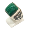 Bague Malachite Carrée Facettée Triquetra Argent 925 Taille 58