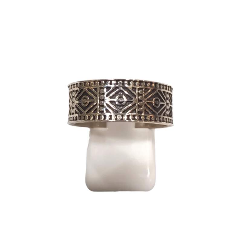 Anneau Ciselé Géométriquement Argent 925 Taille 62