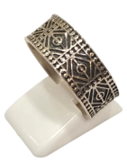 Anneau Ciselé Géométriquement Argent 925 Taille 62