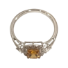 Bague Citrine Rectangulaire Facettée et Topaze Blanche Argent 925 Taille 58