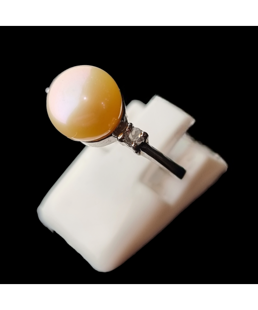 Bague Nacre perle Métal rhodié