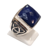 Bague Lapis-lazuli Carré Facetté Triquetra Argent 925 Type Chevalière Taille 58