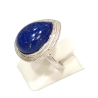 Bague Lapis-lazuli Goutte Argent 925 Ciselé Taille 54+
