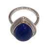 Bague Lapis-lazuli Goutte Argent 925 Ciselé Taille 54+
