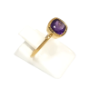 Bague Améthyste Carré Facetté Argent 925 Plaqué Or Taille 56