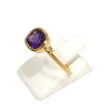 Bague Améthyste Carré Facetté Argent 925 Plaqué Or Taille 56