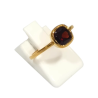 Bague Grenat Rouge Carré Facetté Argent 925 Plaqué Or Taille 55