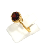 Bague Grenat Rouge Carré Facetté Argent 925 Plaqué Or Taille 55