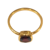Bague Grenat Rouge Carré Facetté Argent 925 Plaqué Or "Vermeil" Taille 55