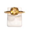 Bague Citrine Carrée Facettée Argent 925 Plaqué Or "Vermeil" Taille 59