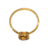 Bague Citrine Carrée Facettée Argent 925 Plaqué Or Taille 59