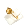Bague Citrine Carrée Facettée Argent 925 Plaqué Or "Vermeil" Taille 59
