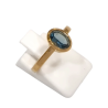 Bague Topaze Bleue de Londres Ovale Facetté Argent 925 Plaqué Or "Vermeil" Taille 52