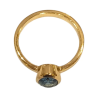 Bague Topaze Bleue de Londres Ovale Facetté Argent 925 Plaqué Or Taille 52