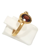 Bague Grenat Rouge Ovale Facetté Argent 925 Plaqué Or Taille 55