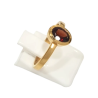 Bague Grenat Rouge Ovale Facetté Argent 925 Plaqué Or "Vermeil" Taille 51