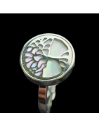 Bague Nacre Arbre de vie Acier inox
