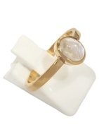 Bague Pierre de Lune Ovale Argent 925 Plaqué Or "Vermeil" Taille 58