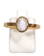 Bague Pierre de Lune Ovale Argent 925 Plaqué Or Taille 58