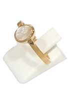 Bague Pierre de Lune Ovale Argent 925 Plaqué Or "Vermeil" Taille 58