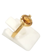 Bague Citrine Ovale Facettée Argent 925 Plaqué Or "Vermeil" Taille 54